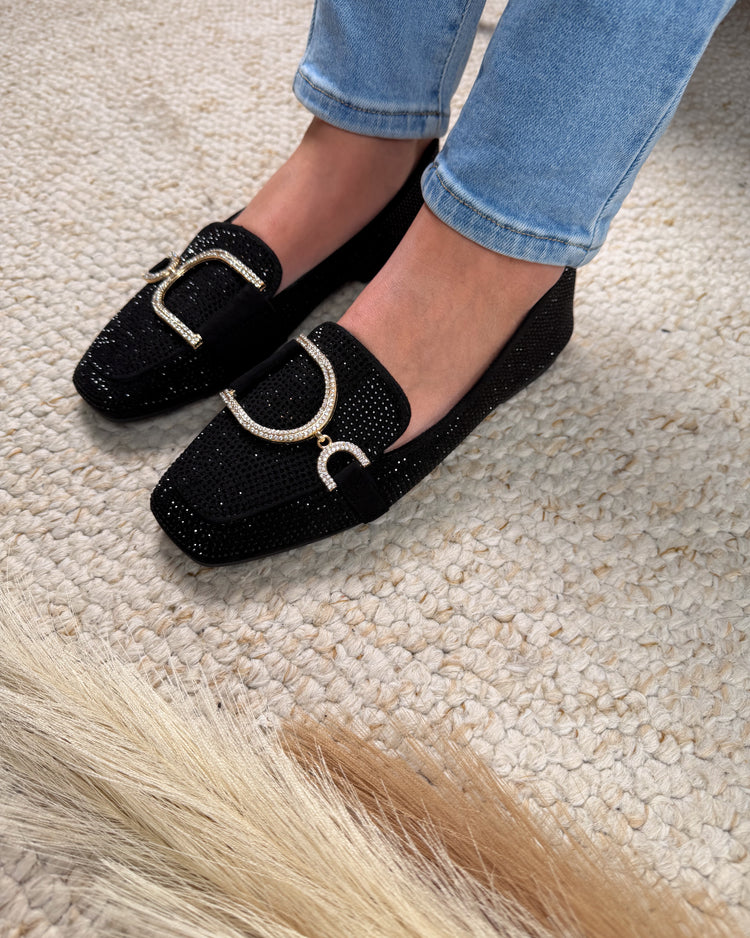 Glitter Black Loafer