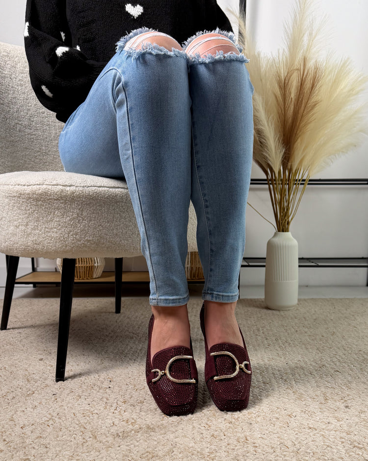 Glitter Bordeaux Loafer