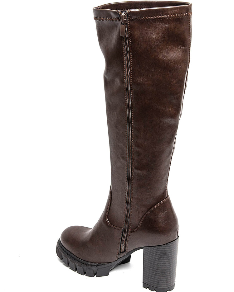 Mirjana Brown PU High Boots