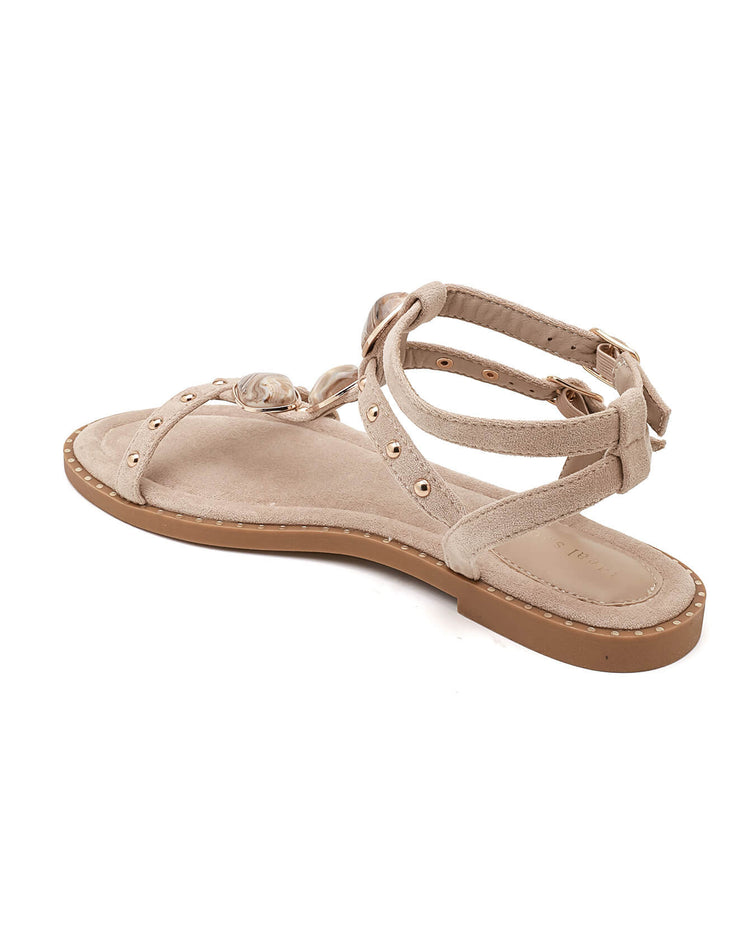 Triple Stone Beige Sandal