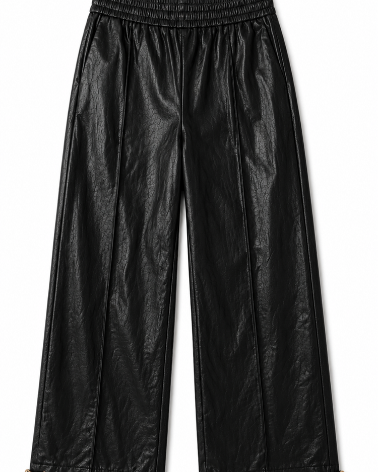 Leather-Look Wide Pants