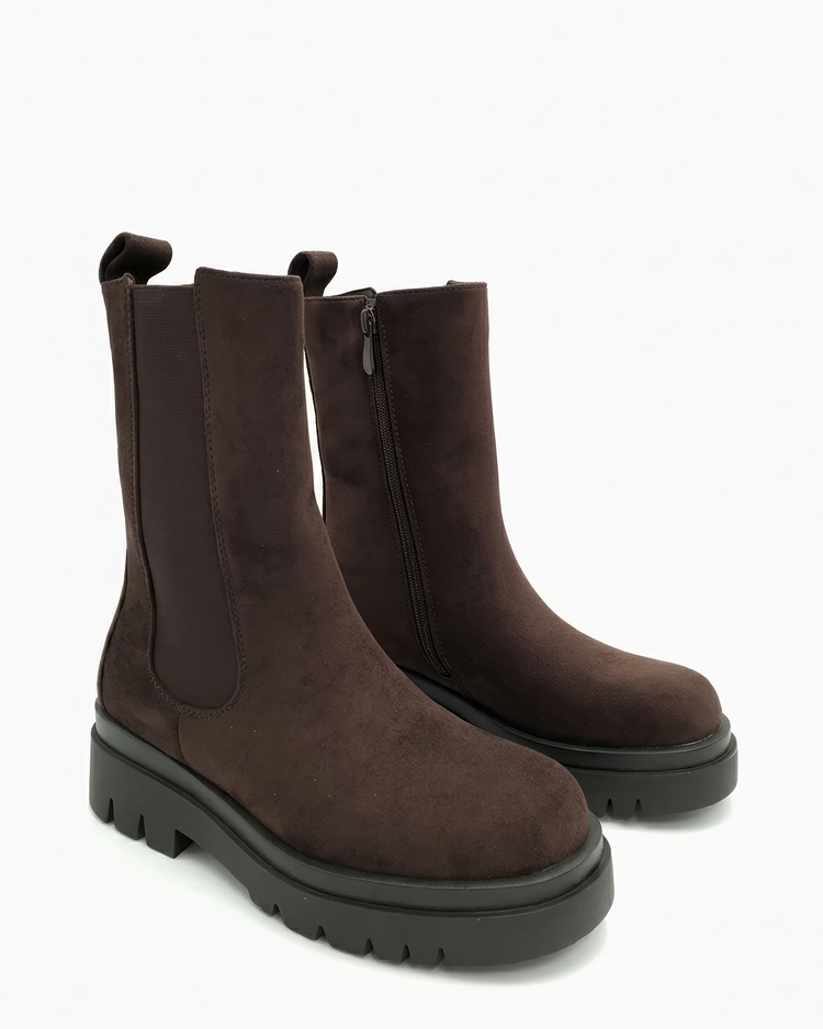 Chelsea Brown Suedine Boots