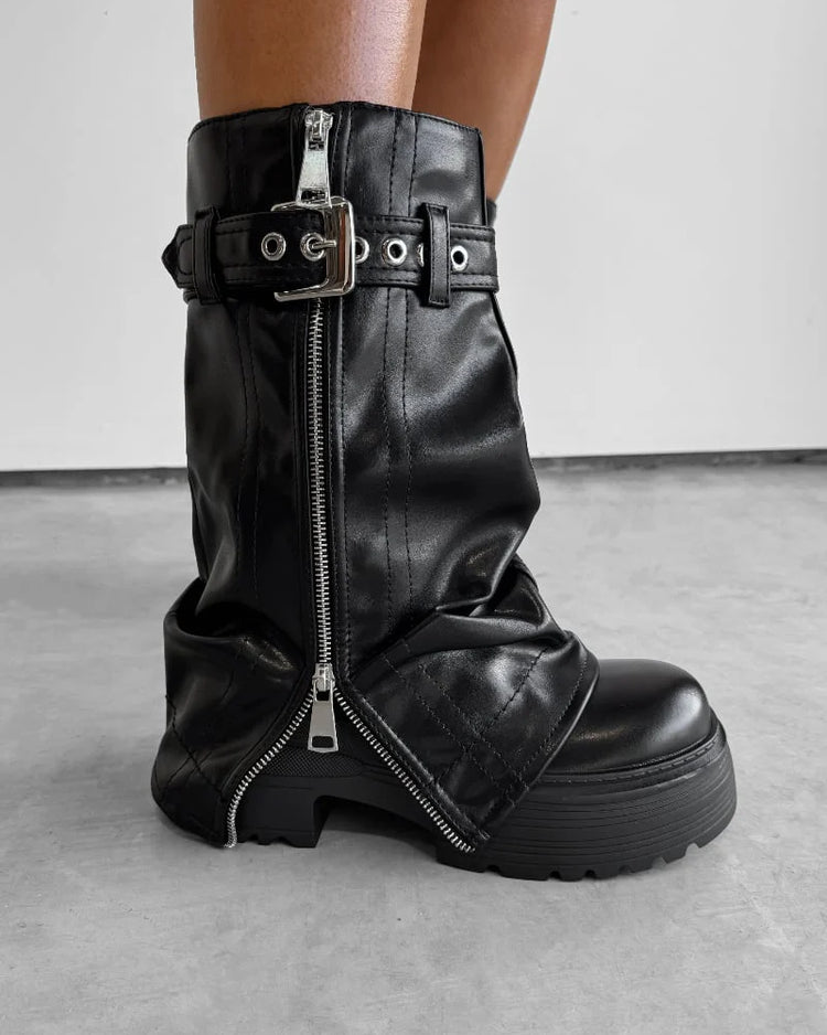Chucky Buckle Biker Boots
