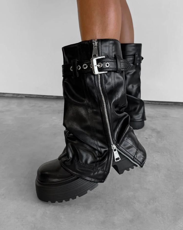 Chucky Buckle Biker Boots