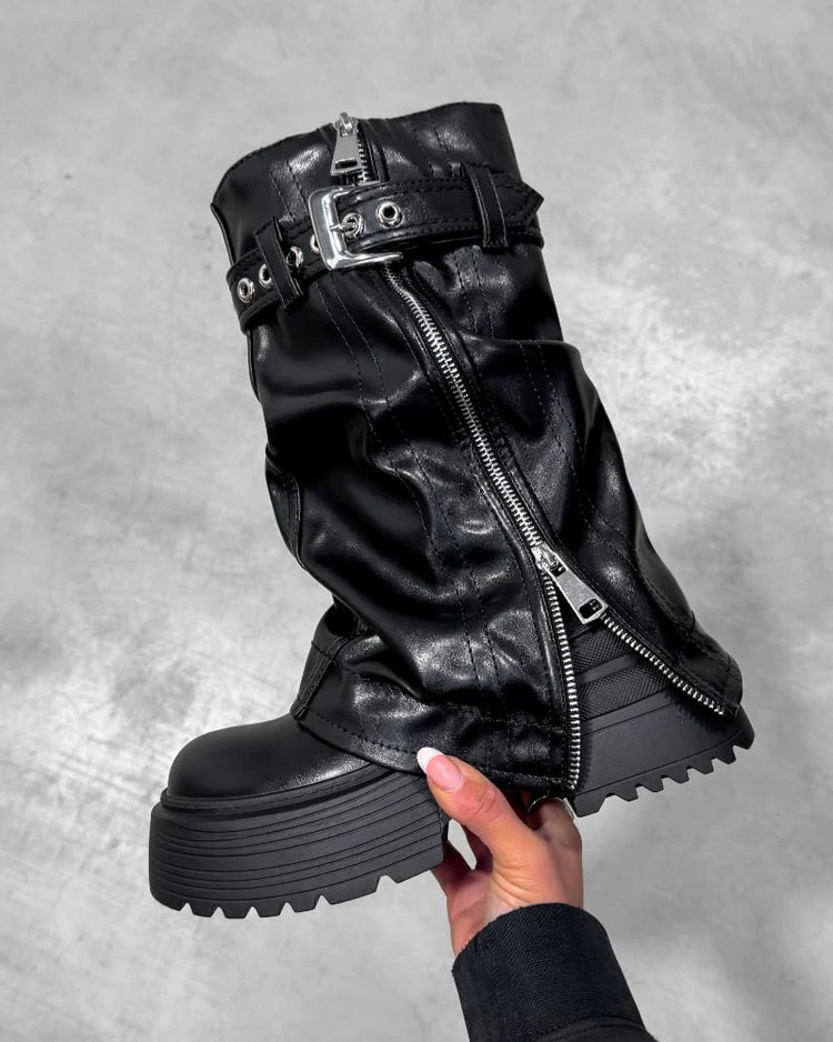Chucky Buckle Biker Boots