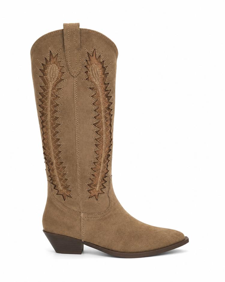 Cowboy Motif Boots - Sand