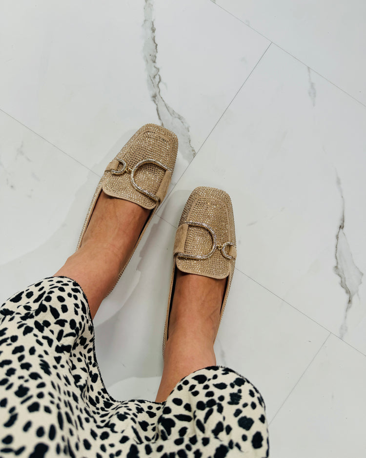 Glitter Beige Loafer