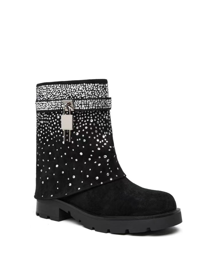 Sparkle Lock Black Boots