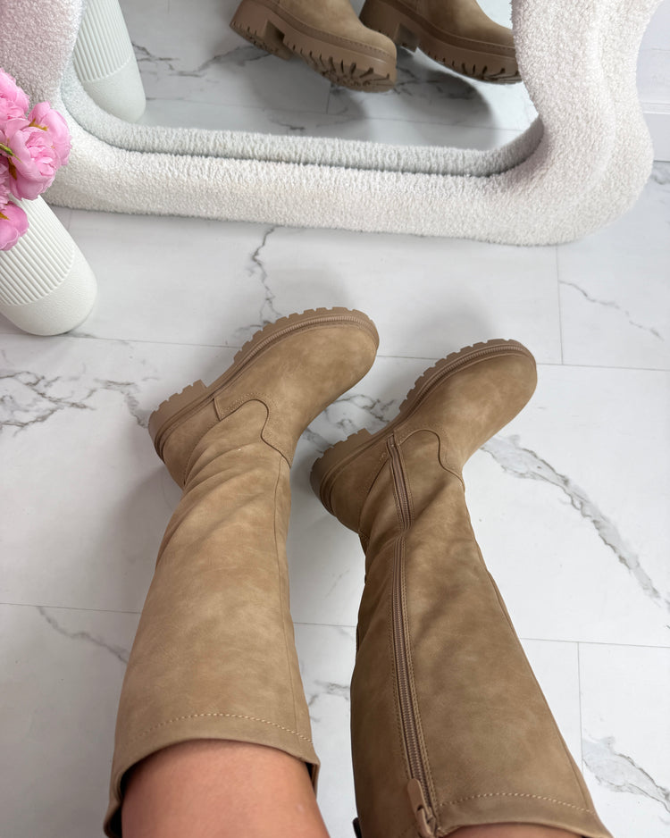 Anetta Khaki High Boots
