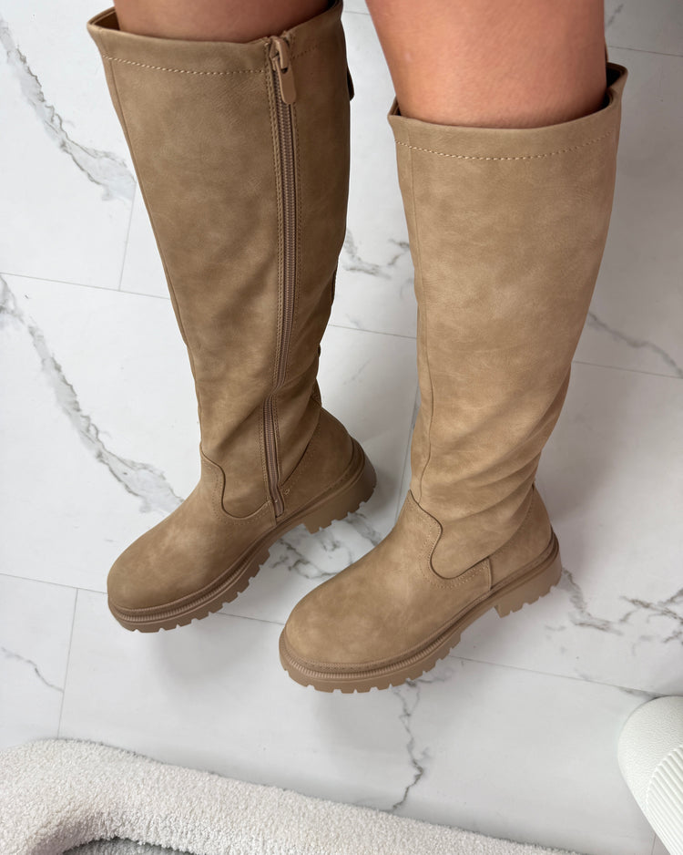 Anetta Khaki High Boots
