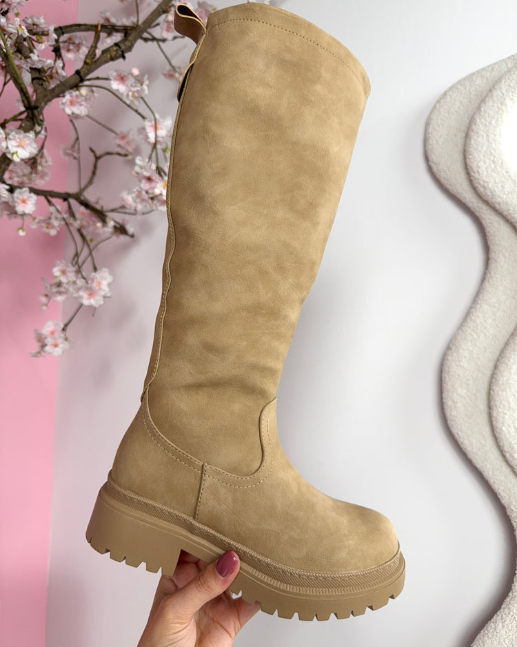 Anetta Khaki High Boots