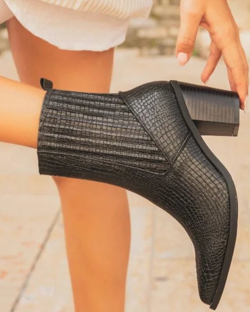Monika Black PU Boots