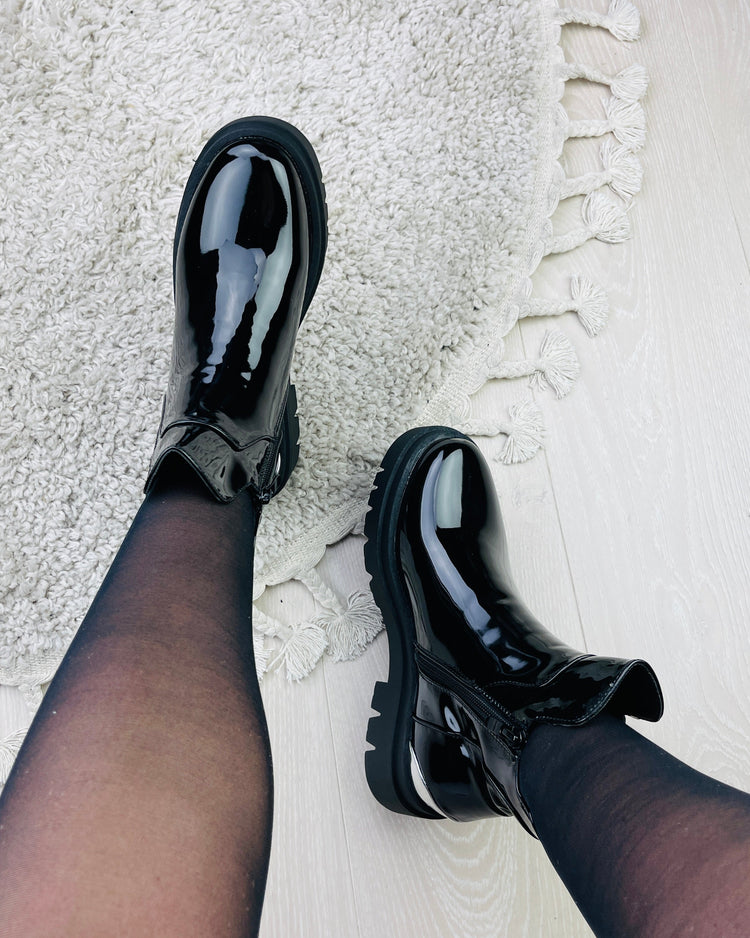 Xanne Patent Black Boots