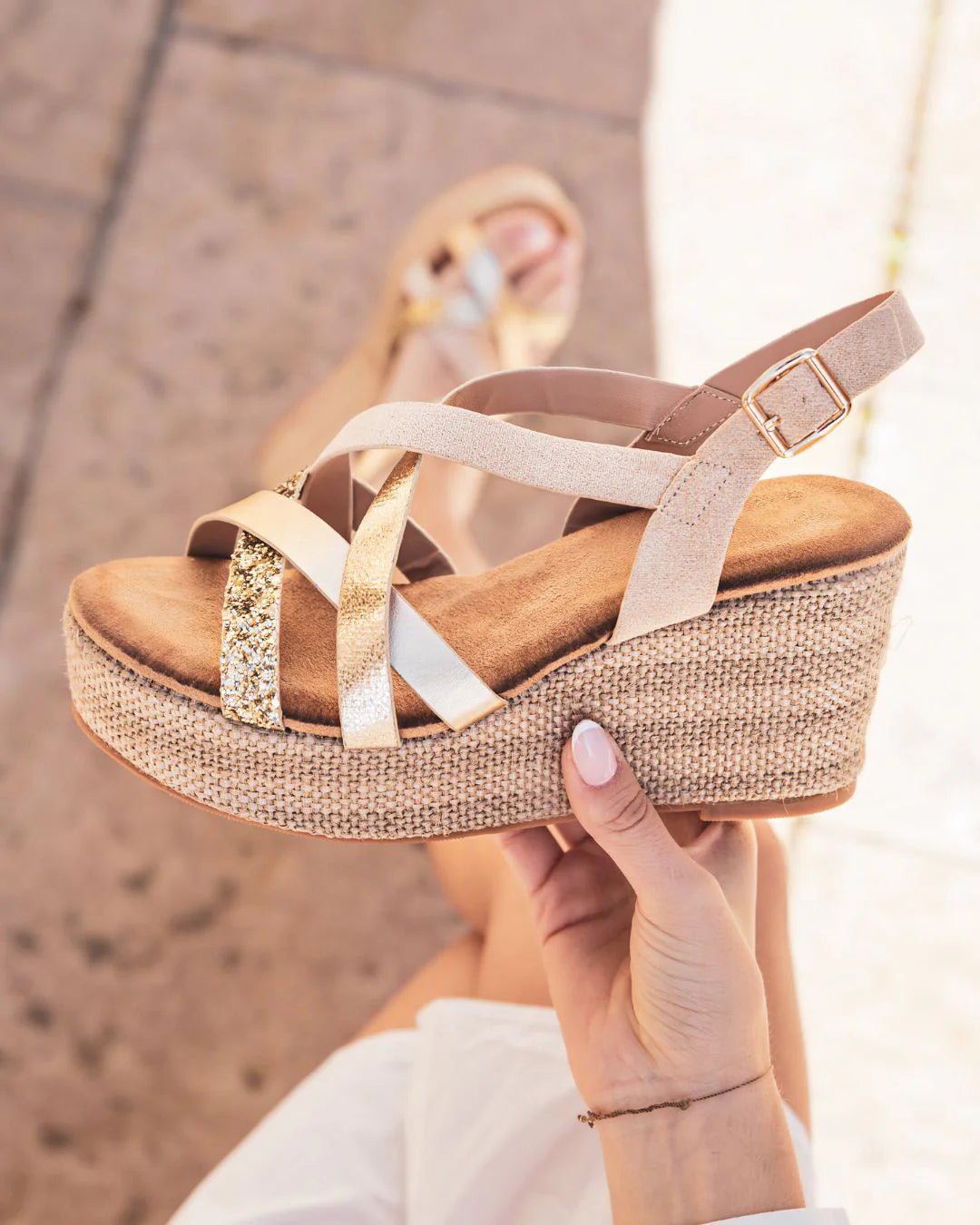 Lanah Beige wedge heel CS Shoes B.V