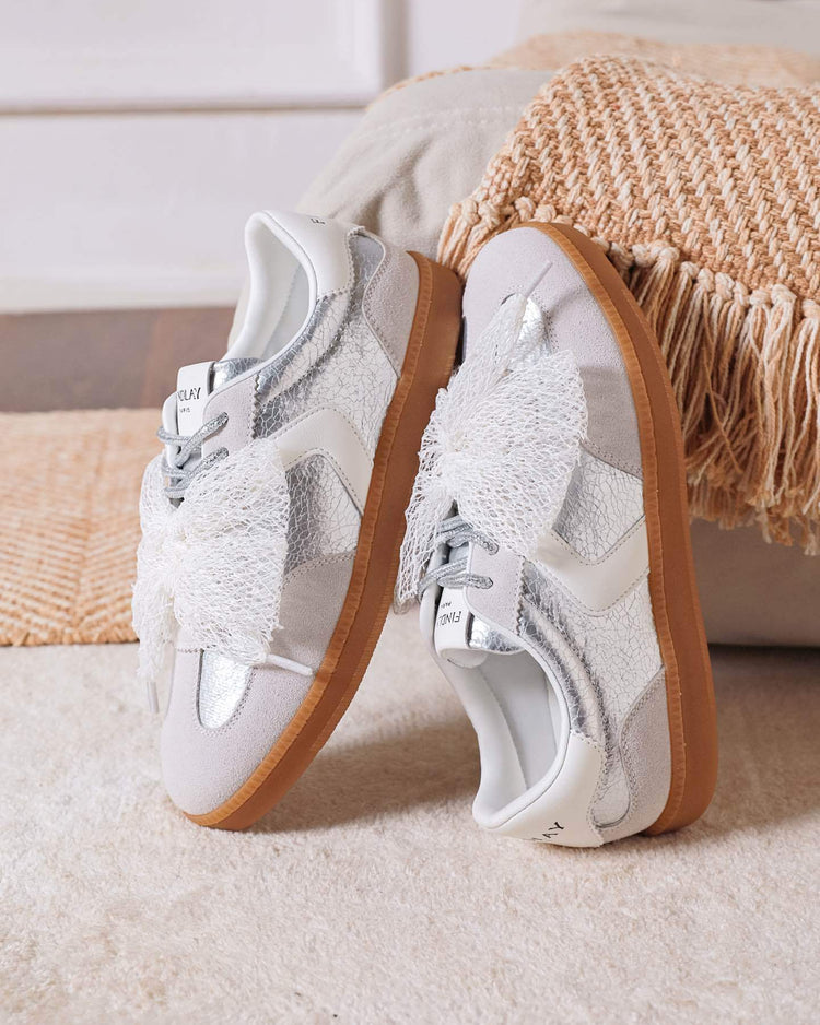 Double Silver Bow Sneaker