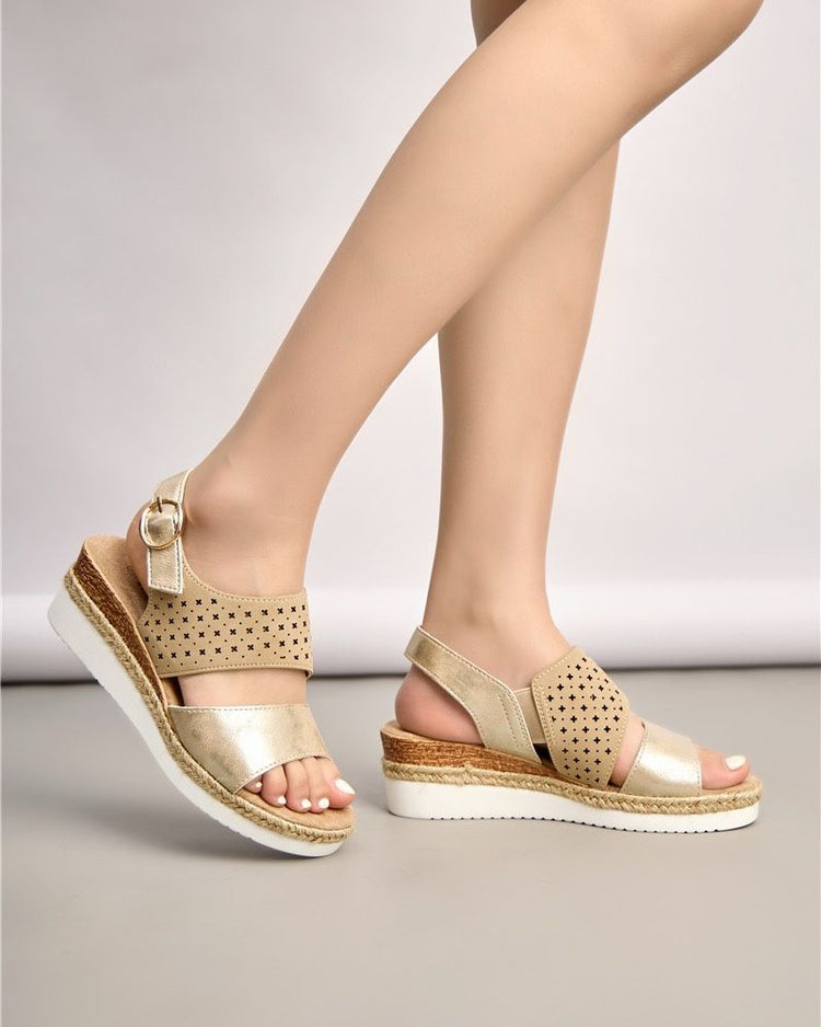 Charissa Gold Wedge