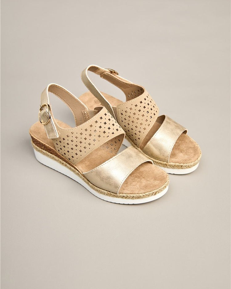 Charissa Gold Wedge