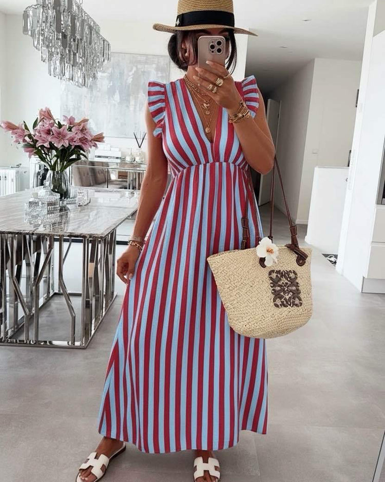 Stripe Ruffle Dress