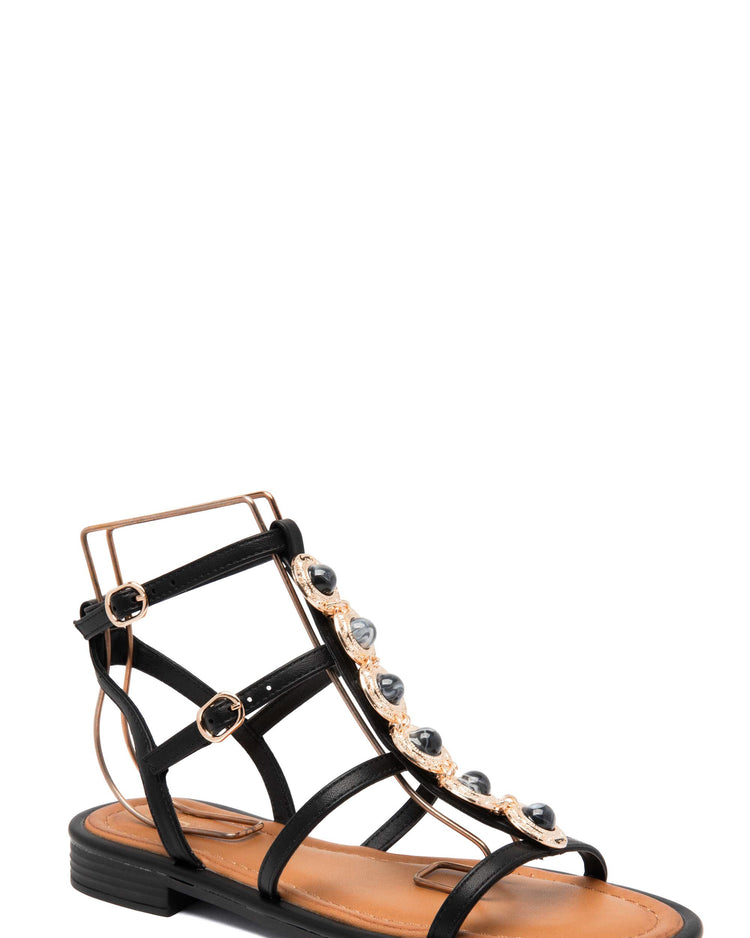 Victorine Black Sandal