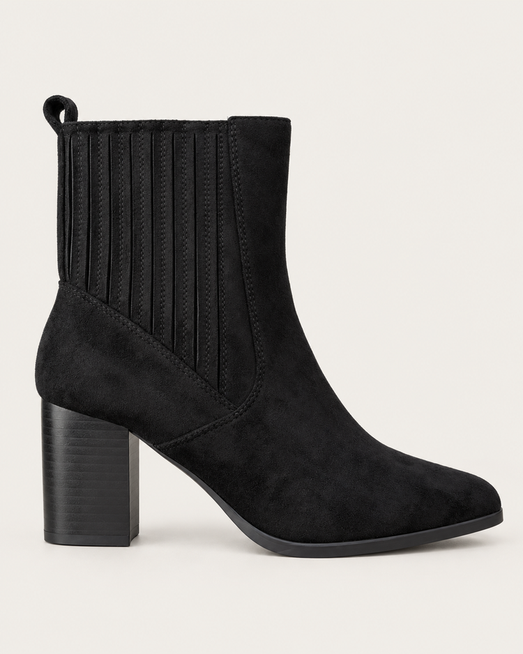 Monika Black Suedine Boots