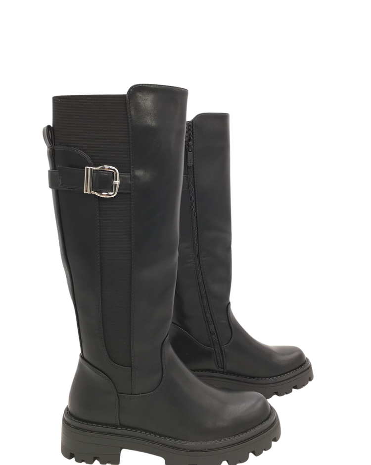 Stretch Strap Black Boots