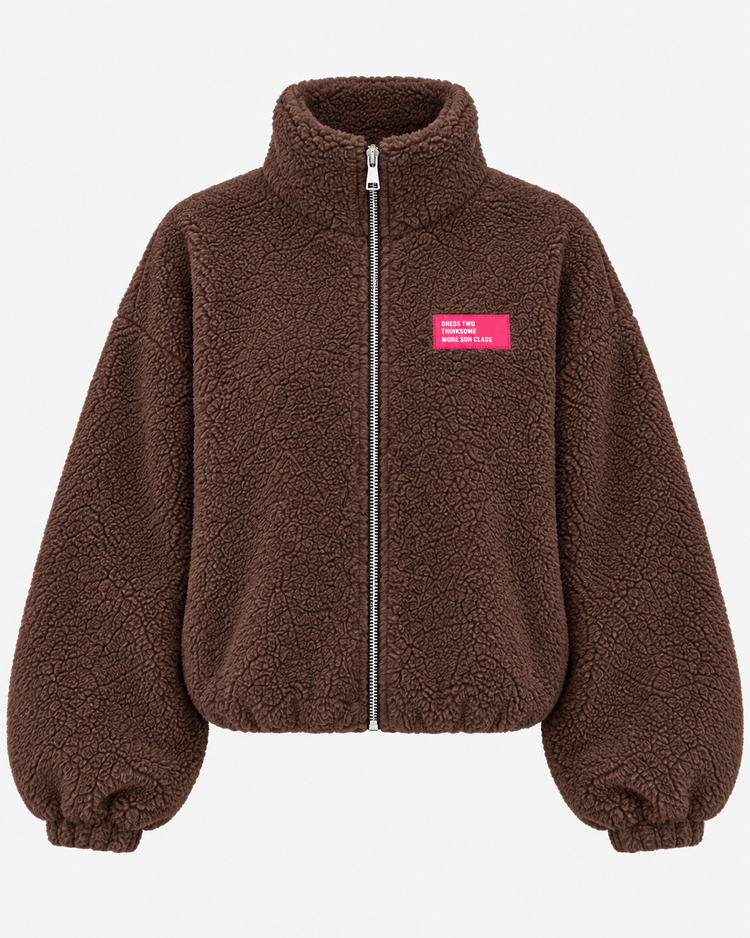 Fleece Patch Cardigan