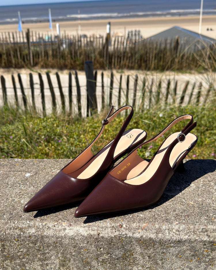 Date-Night Brown PU Heels