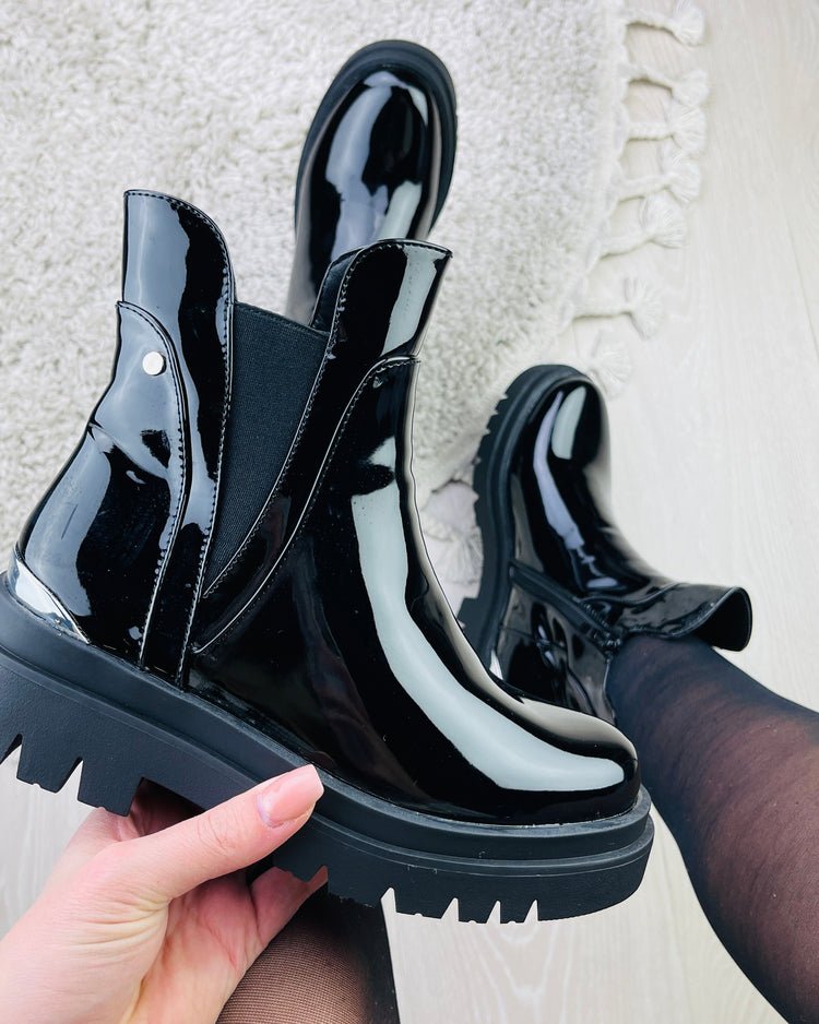 Xanne Patent Black Boots