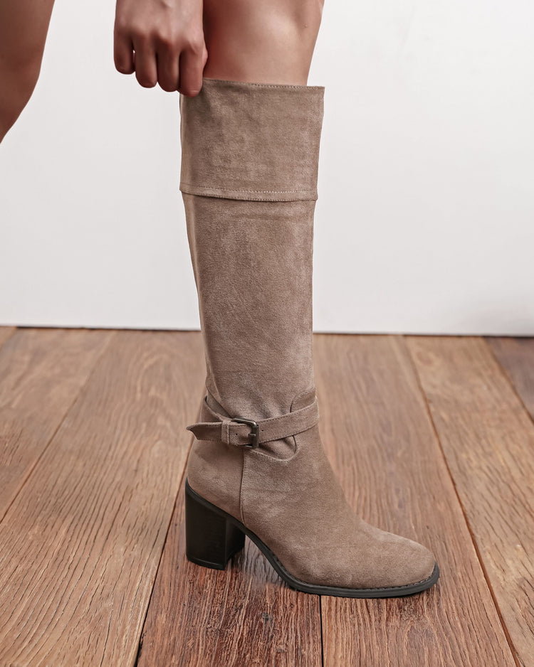 Tanja High Boots - Taupe in Taupe
