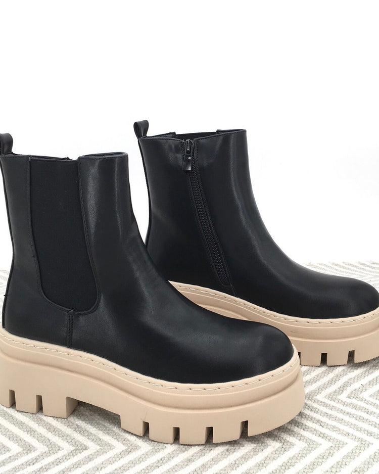 A-808B Black/Beige Boots