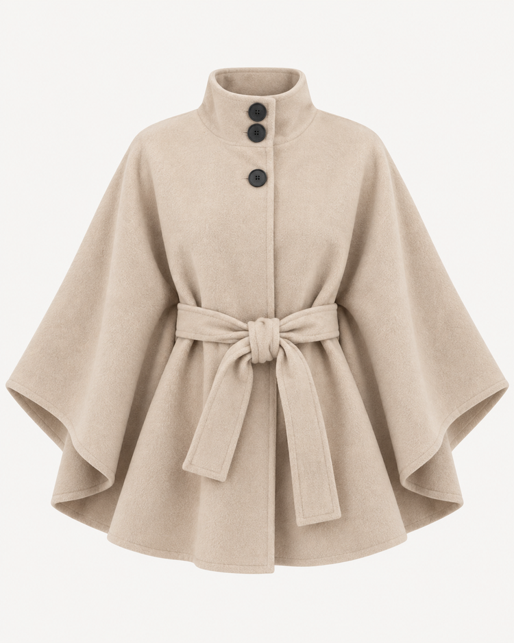 Poncho Chaira in Beige – packshot voorkant