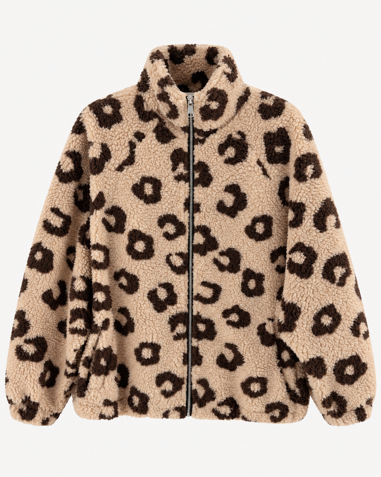 Gilet polaire imprimé en beige