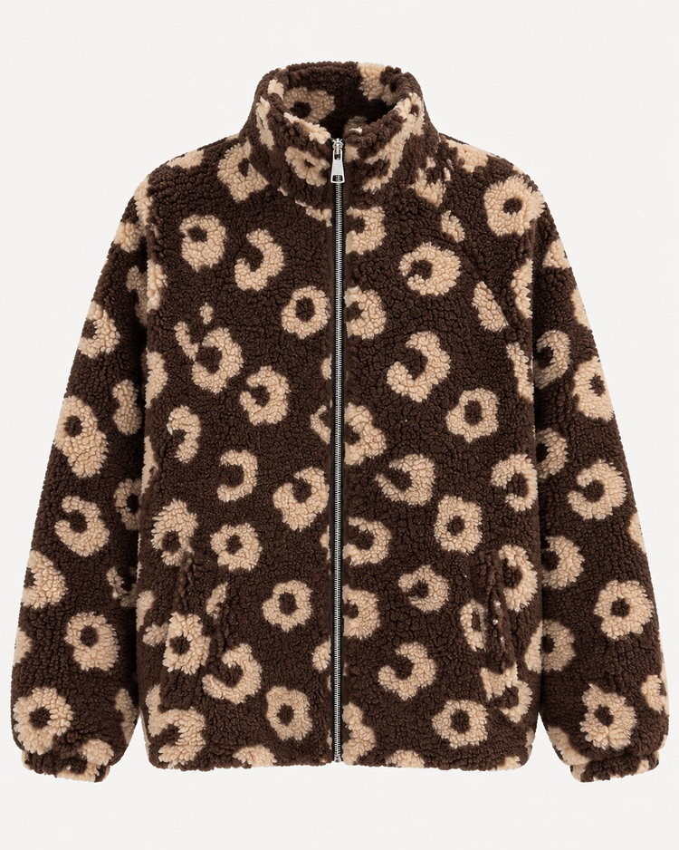 Gilet polaire imprimé en marron