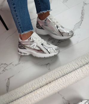 Nadine White Silver Sneaker