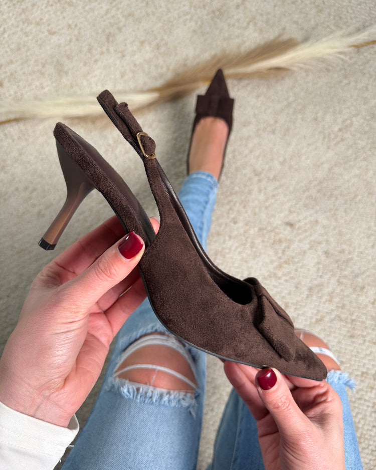 Bow Brown Heels