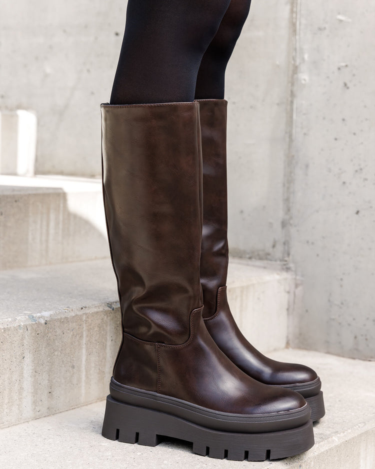 Iria Brown High Boots