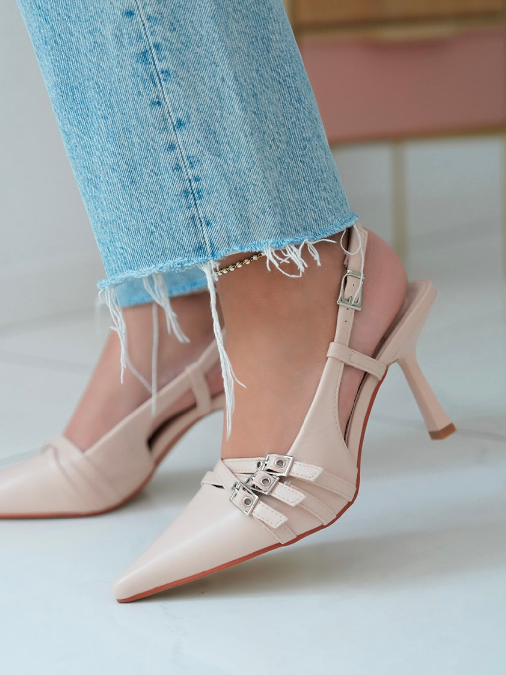 Triple Beige Heels