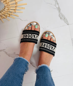 J'Adore Black Slides