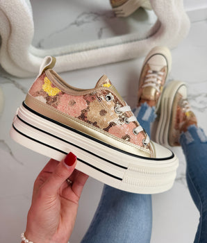 Pleun Gold Low Sneaker