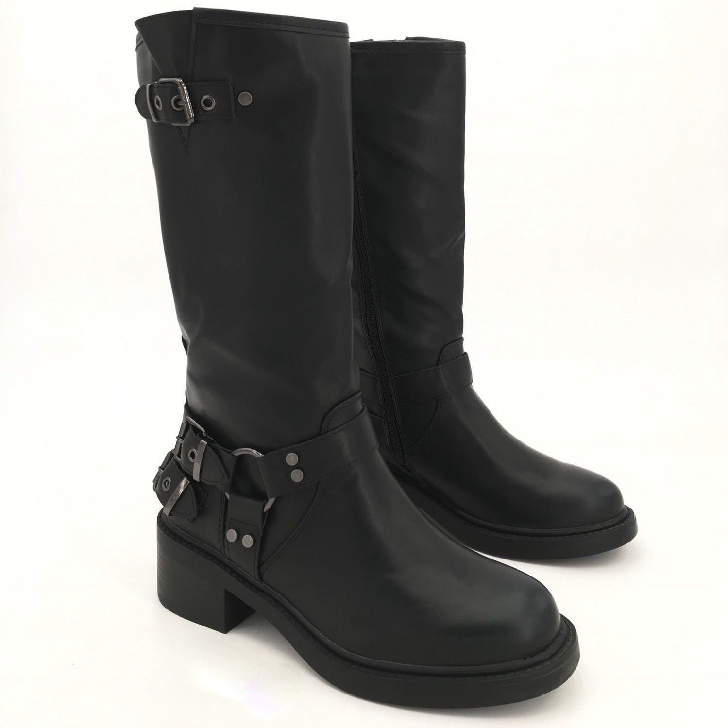 Buckle Black Boots