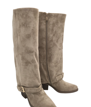 Bottom Clasp Khaki Boots