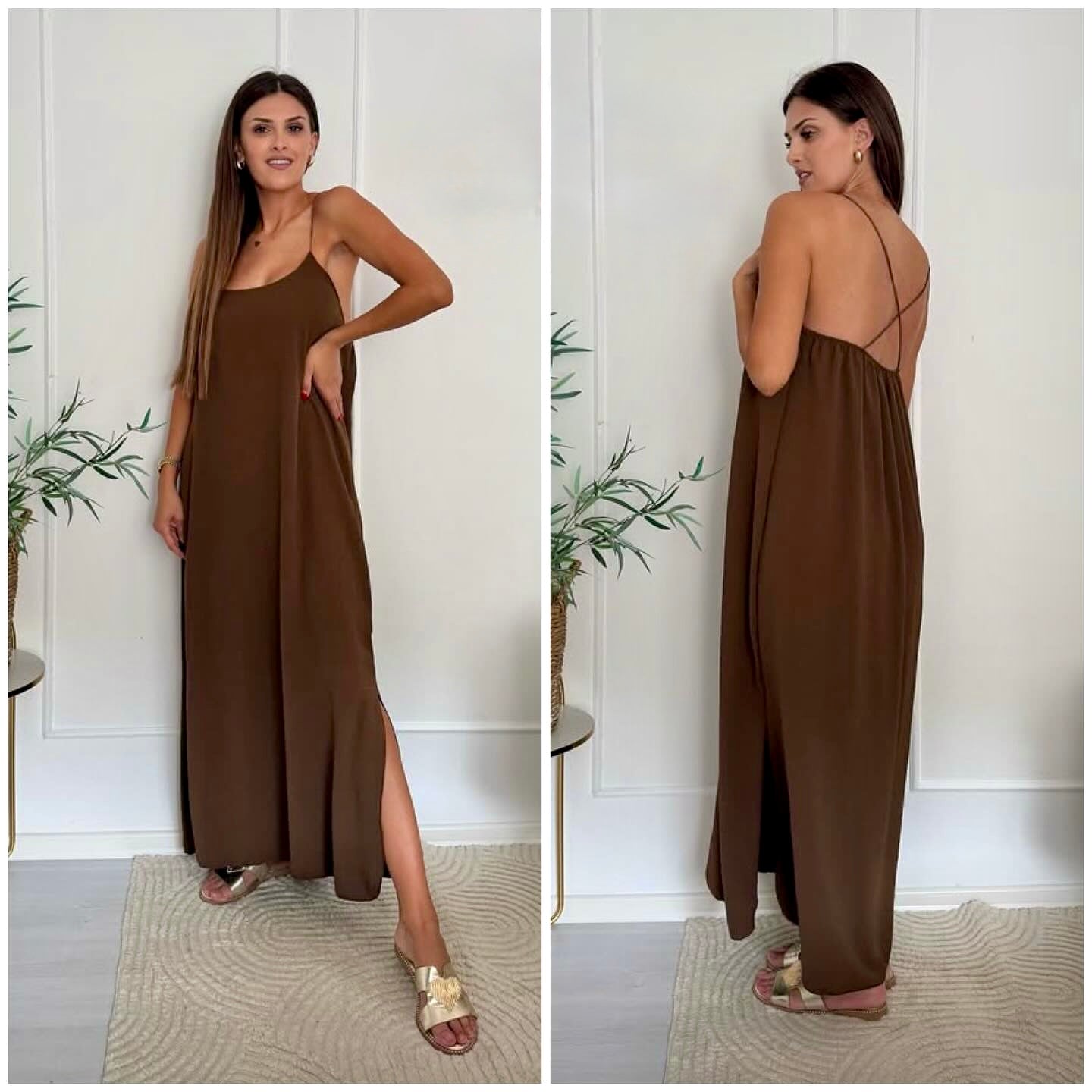 After Beach Brown Dress