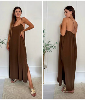 After Beach Brown Dress