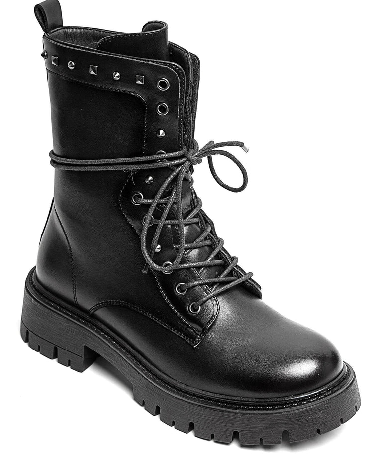 Zwarte Veterboots met Studs