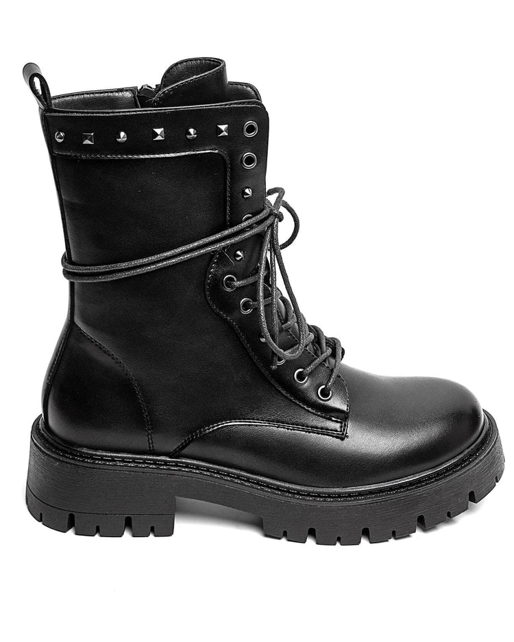 Zwarte Veterboots met Studs