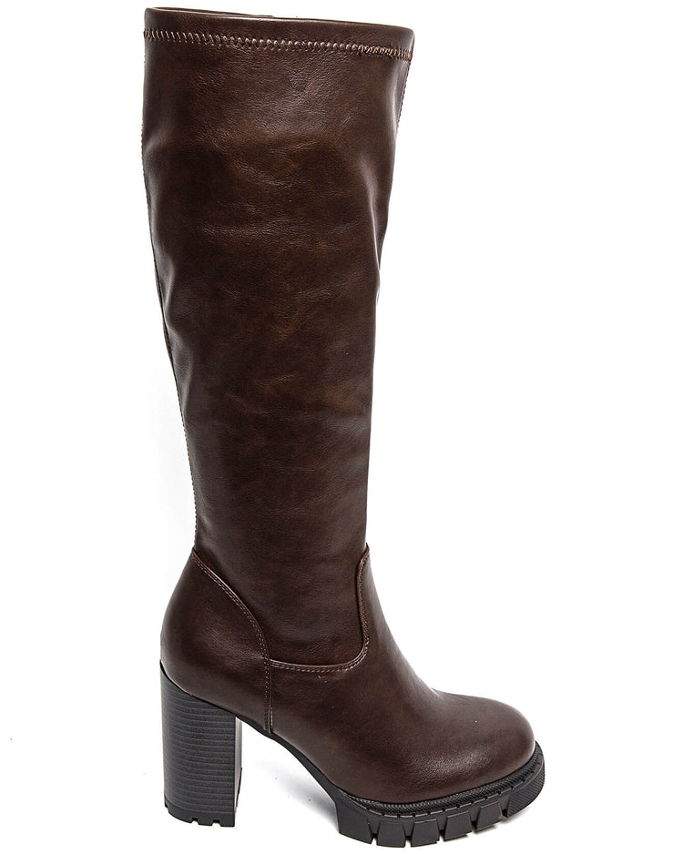Mirjana Brown PU High Boots