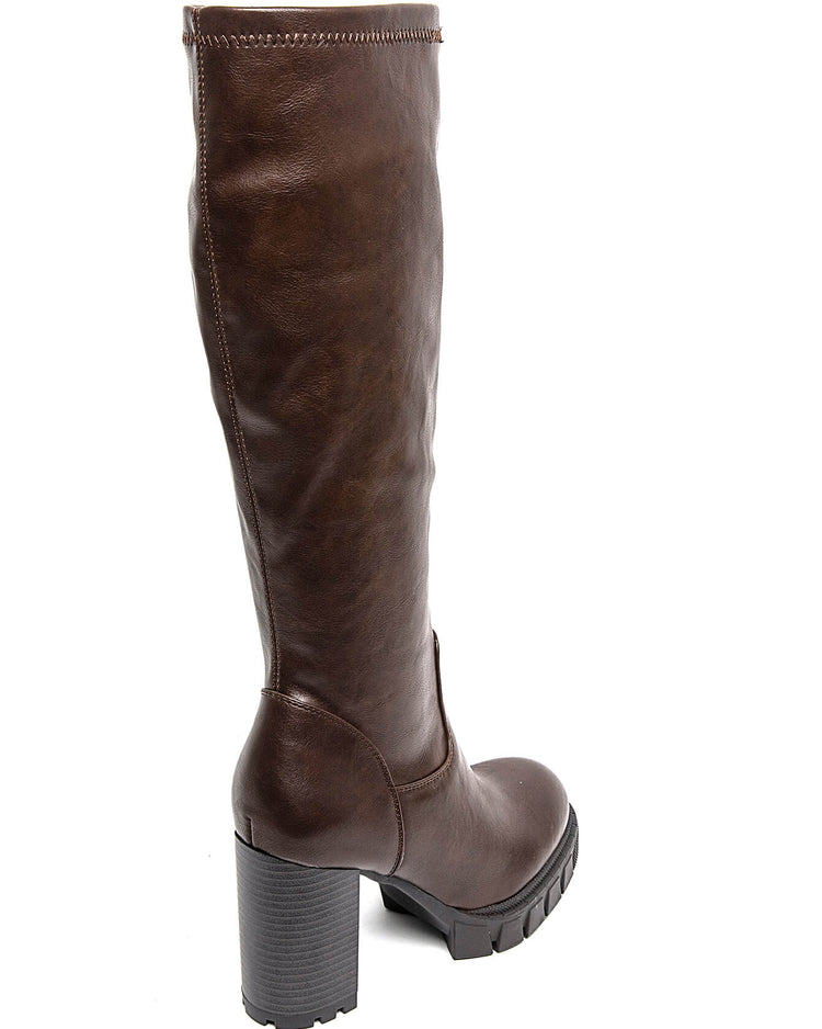 Mirjana Brown PU High Boots
