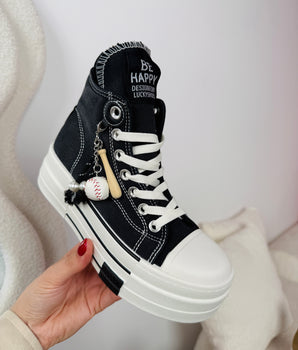 Be Happy Black Sneaker