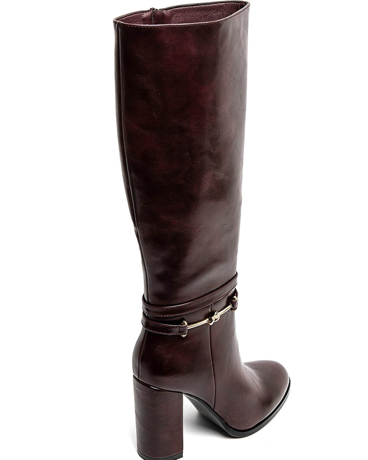 Marly Bordeaux Heel Boots