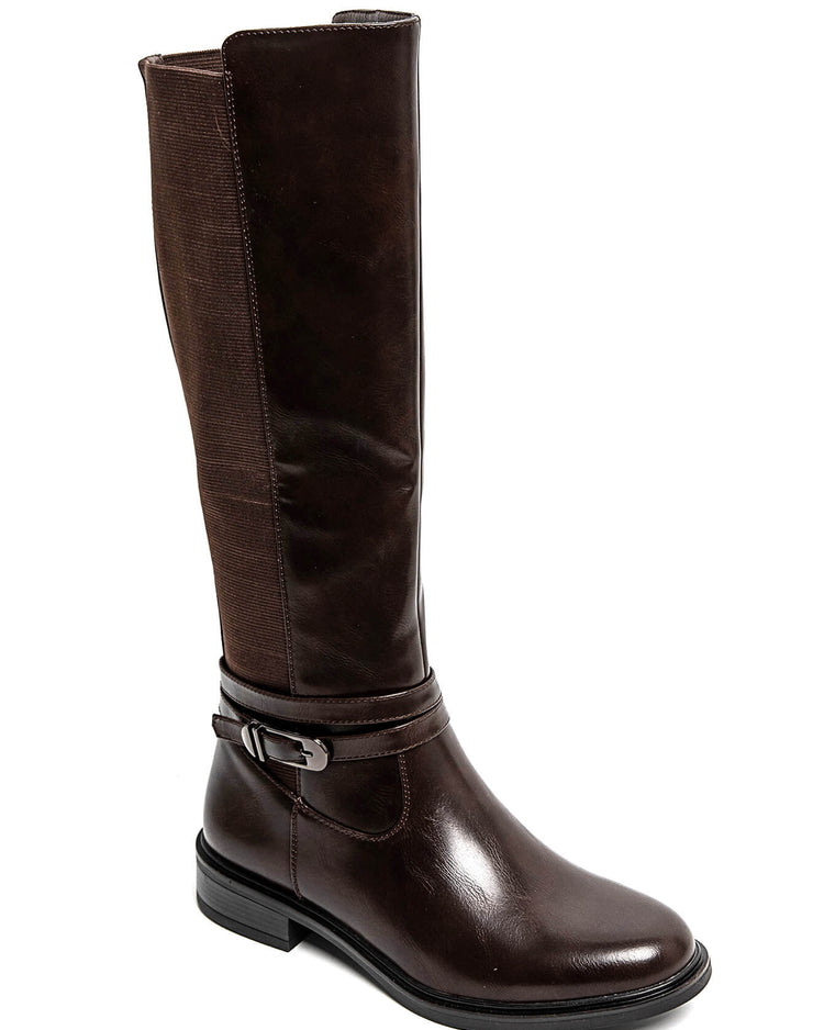 Nola Wide Fit Boots - Brown